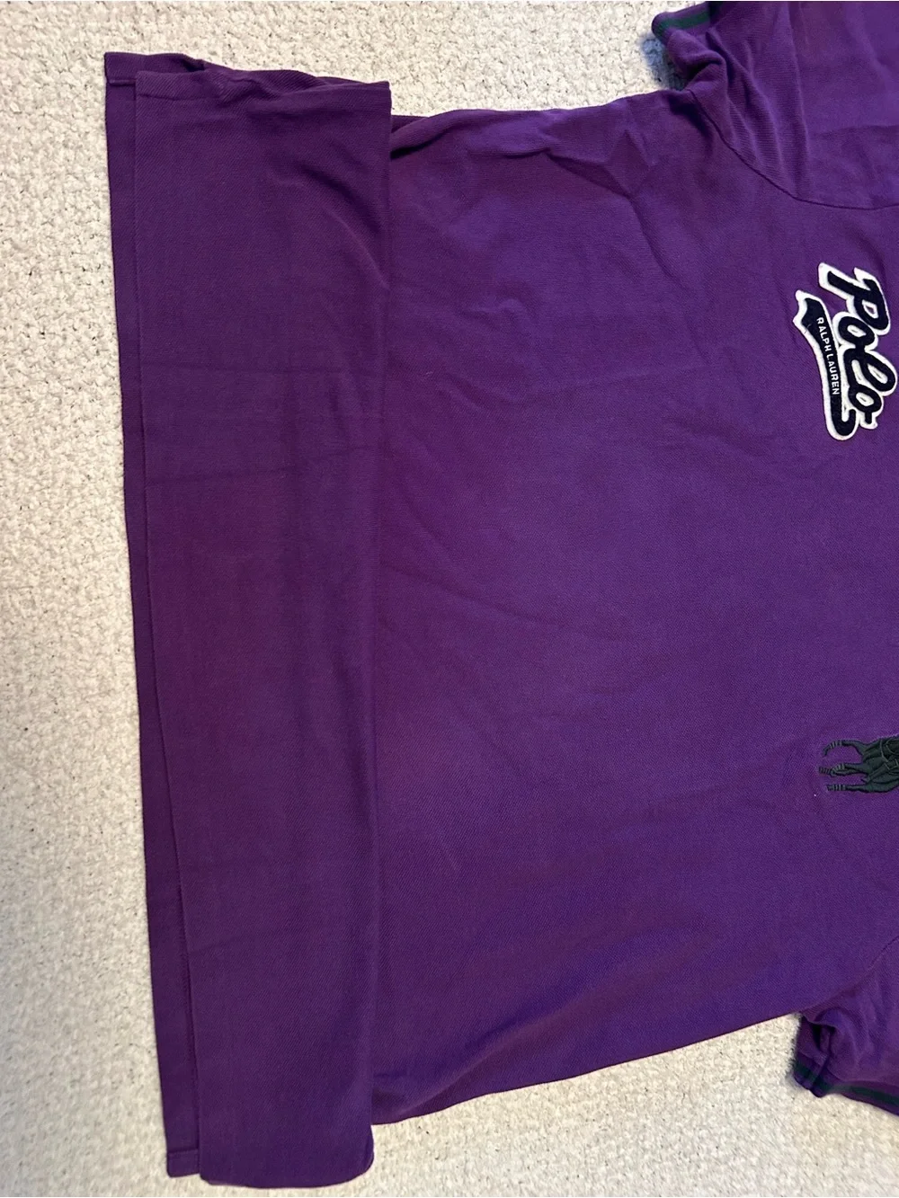 XL Polo Ralph Lauren Custom Slim Fit Big Pony Polo patch Shirt Purple